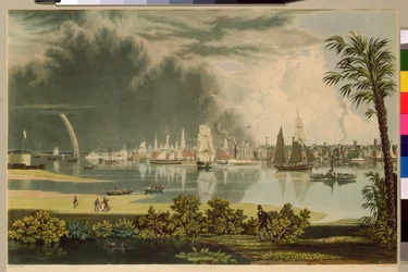 Die Stadt Charleston, graviert von W.J. Bennett, 1838